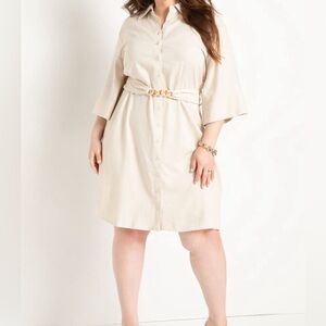 Linen Blend Shirtdress
